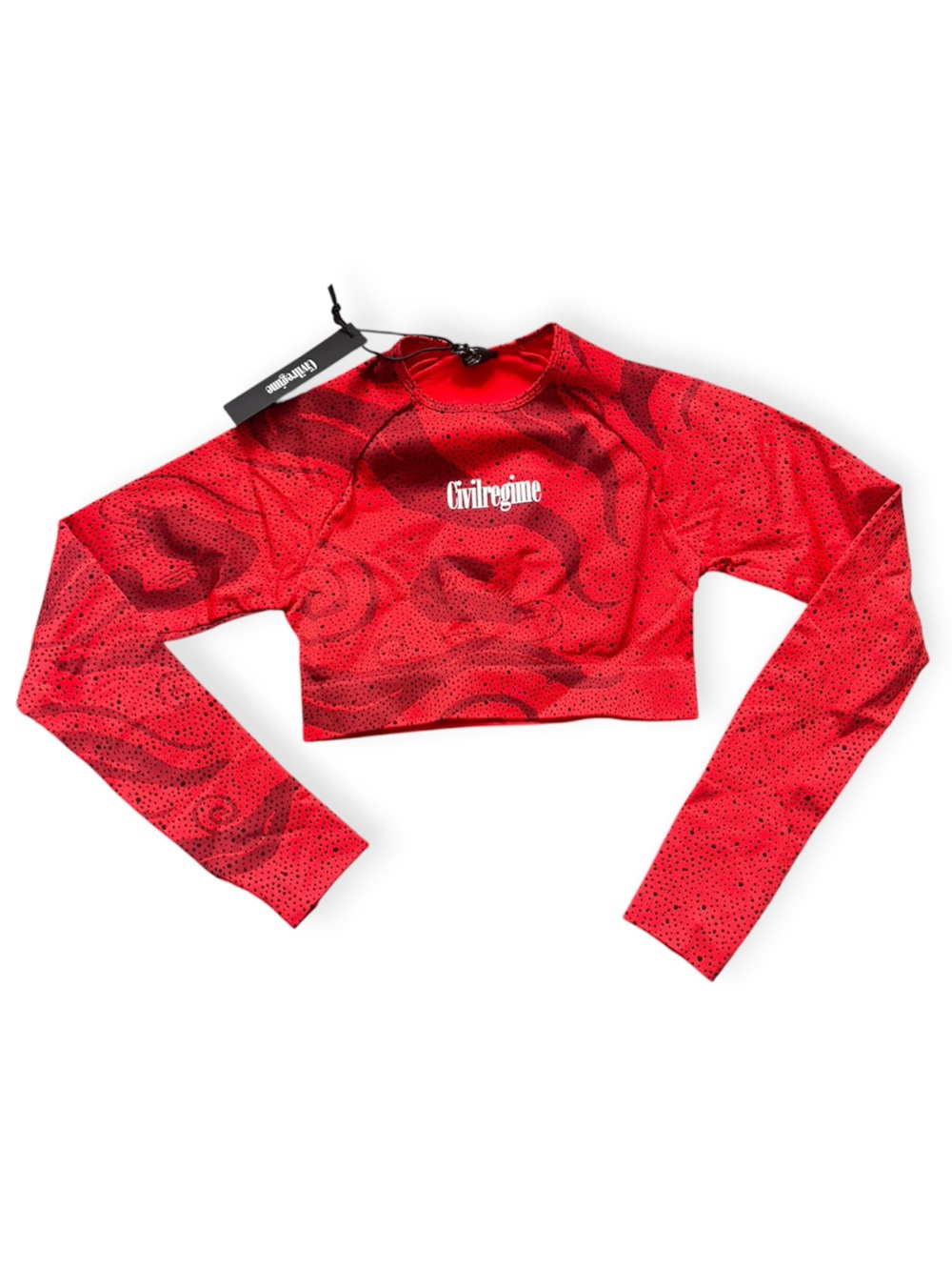 Civil Regime Red Chaos Kelly seamless long sleeve crop top NWT Small